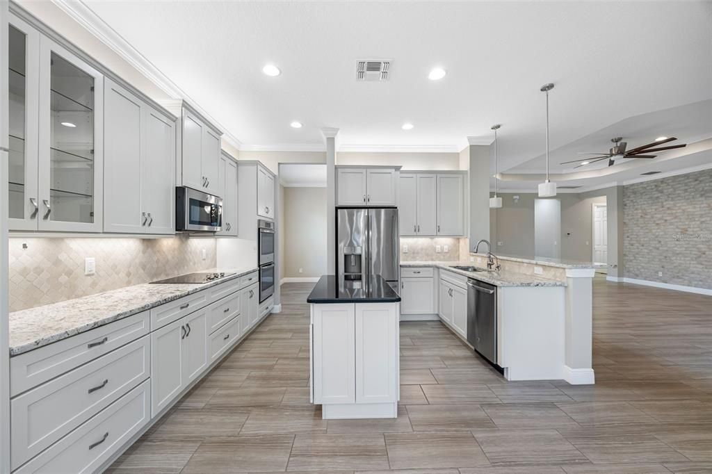 Interior, Kitchen, Pendant Lights, Recessed Lighting, Stainless Steel Appliances