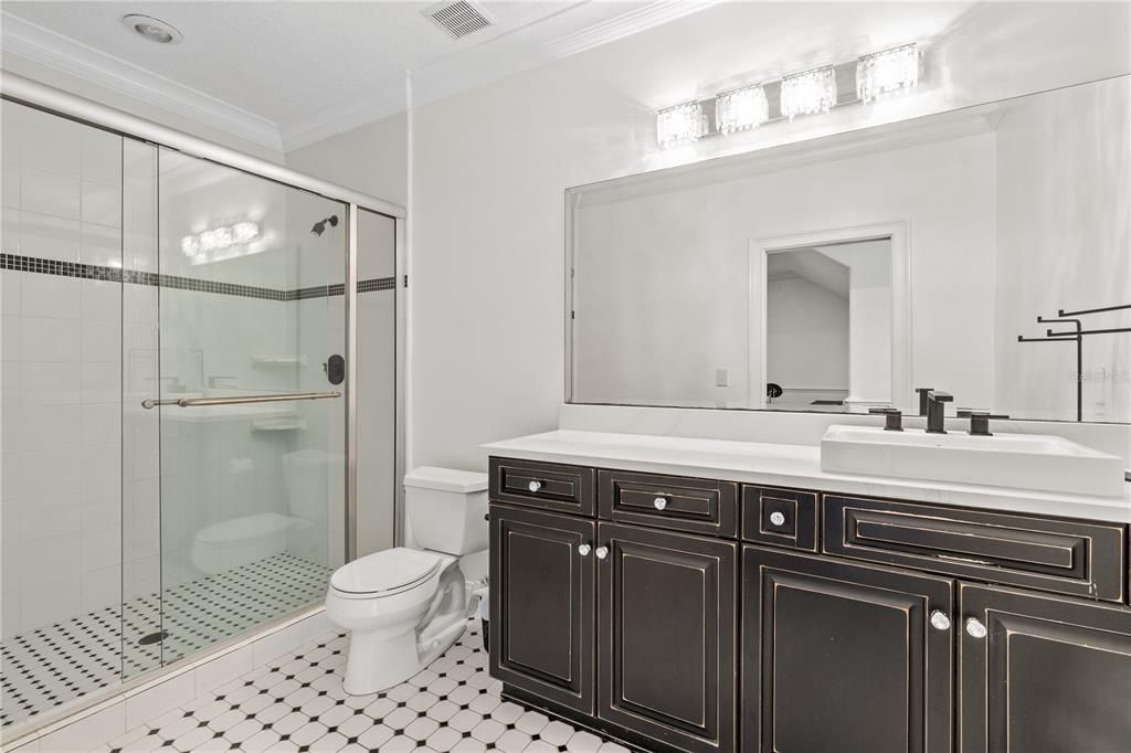 Bathroom, Dual Sink Vanities, Glass Shower, Interior