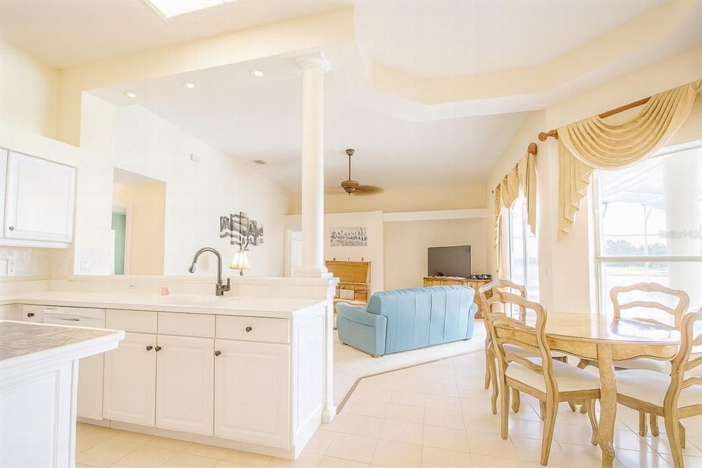 Dining room, Interior, Kitchen, Living room, Recessed Lighting