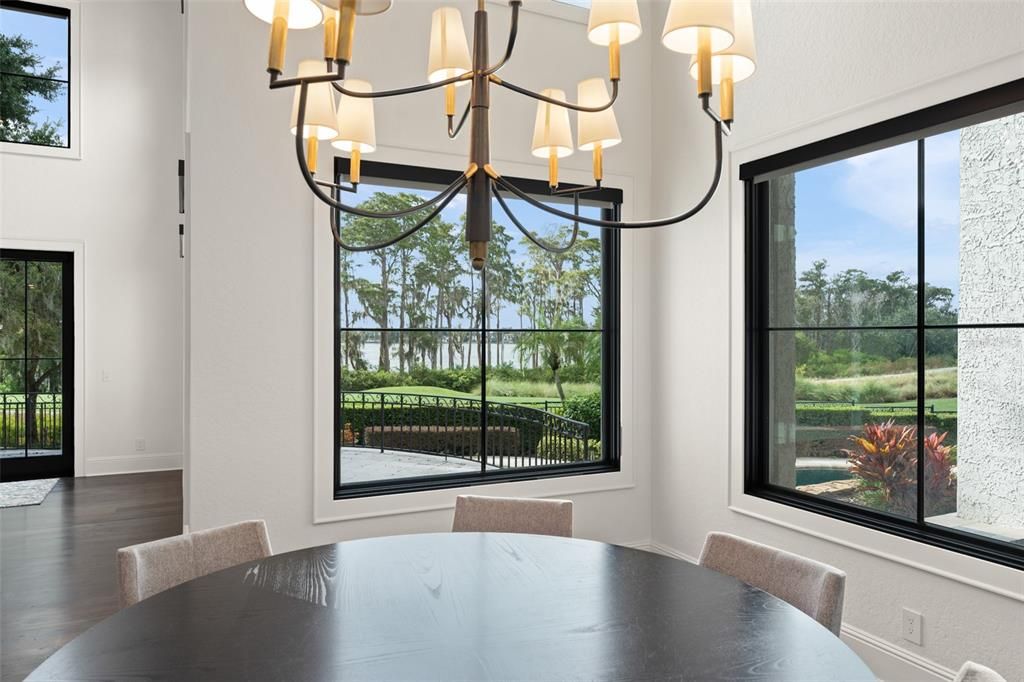 Chandelier, Dining room, Interior, Wood Texture Flooring
