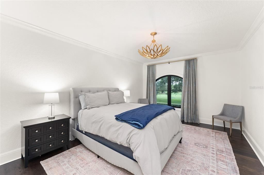 Bedroom, Interior, Pendant Lights, Wood Texture Flooring