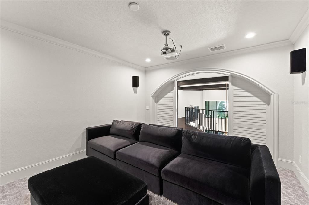 Interior, Living room, Projection Screen, Recessed Lighting
