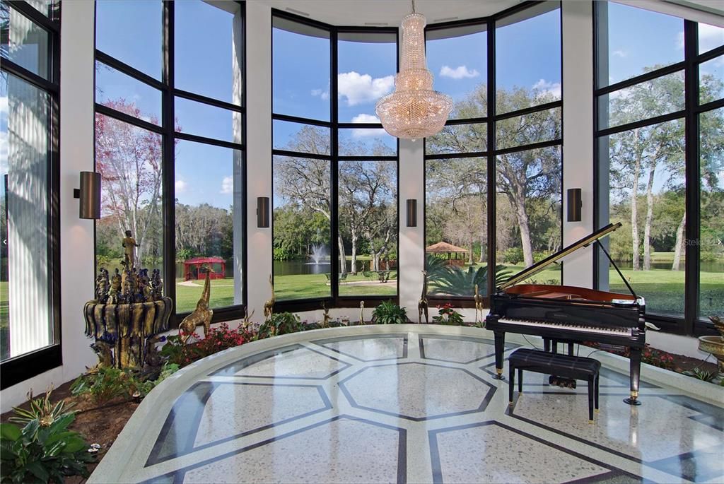 Chandelier, Interior, Piano, Pool, Sun Room