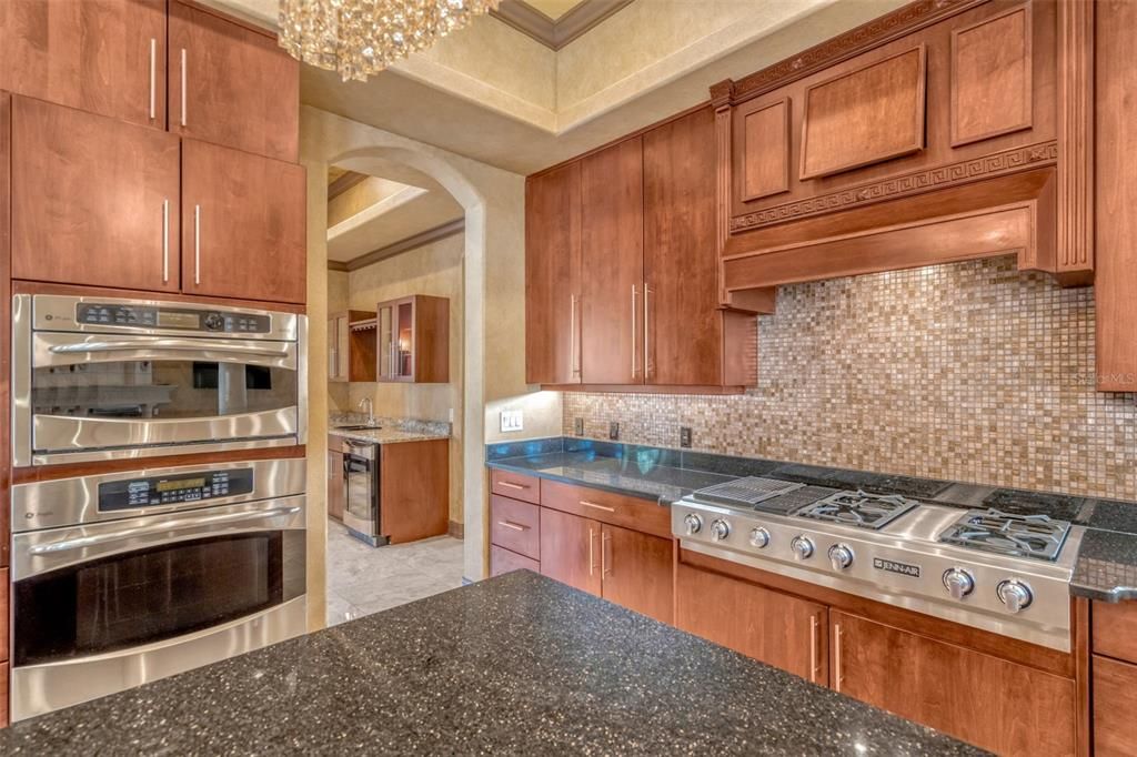 Chandelier, Interior, Kitchen, Stainless Steel Appliances