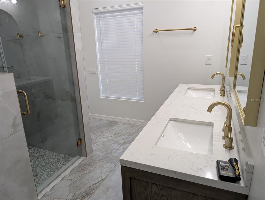 Bathroom, Dual Sink Vanities, Glass Shower, Interior, Marble