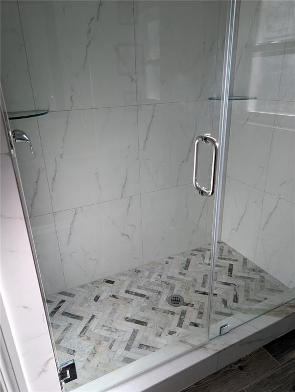 Bathroom, Glass Shower, Interior, Marble Walls