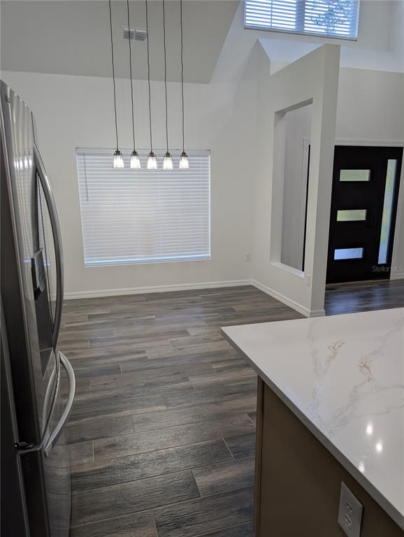Interior, Pendant Lights, Wood Texture Flooring