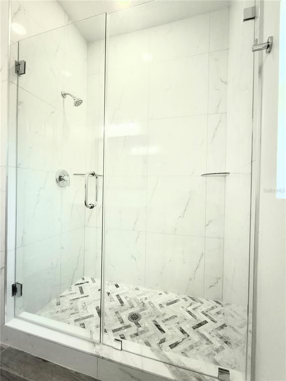 Bathroom, Glass Shower, Interior, Marble Walls