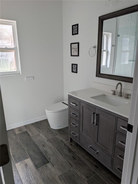 Bathroom, Interior, Wood Texture Flooring