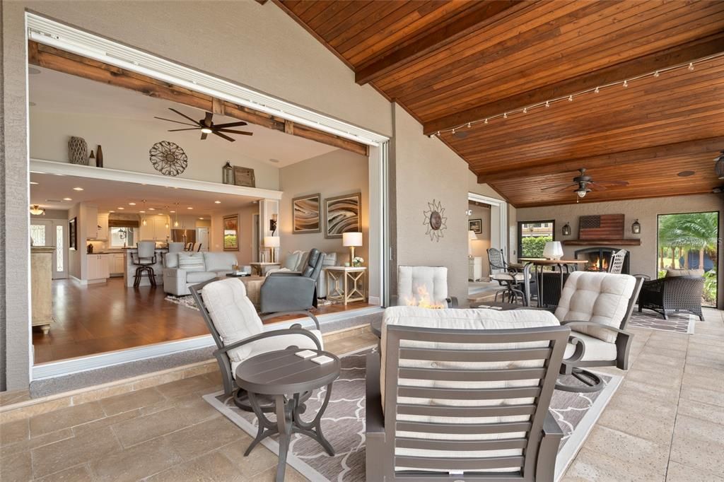 Dining room, Interior, Kitchen, Living room, Recessed Lighting, Wooden Beams, Wooden Ceilings, Wood Texture Flooring