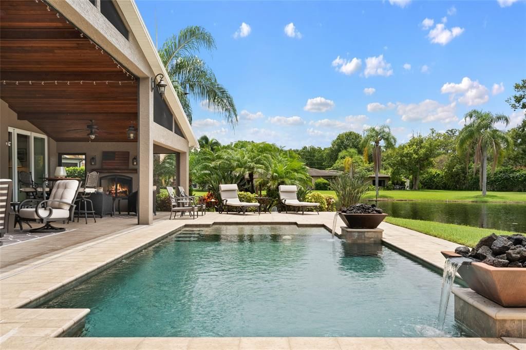 Exterior, Fireplace, Pool, Water