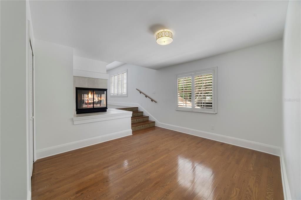 Empty room, Fireplace, Interior, Wood Texture Flooring