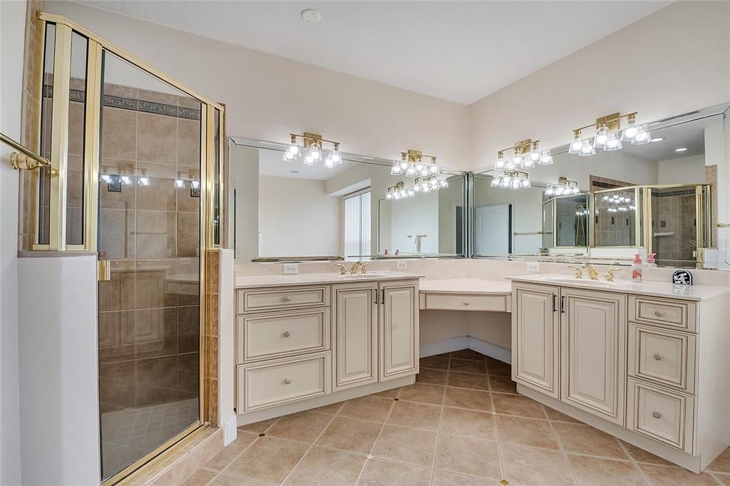 Bathroom, Dual Sink Vanities, Glass Shower, Interior