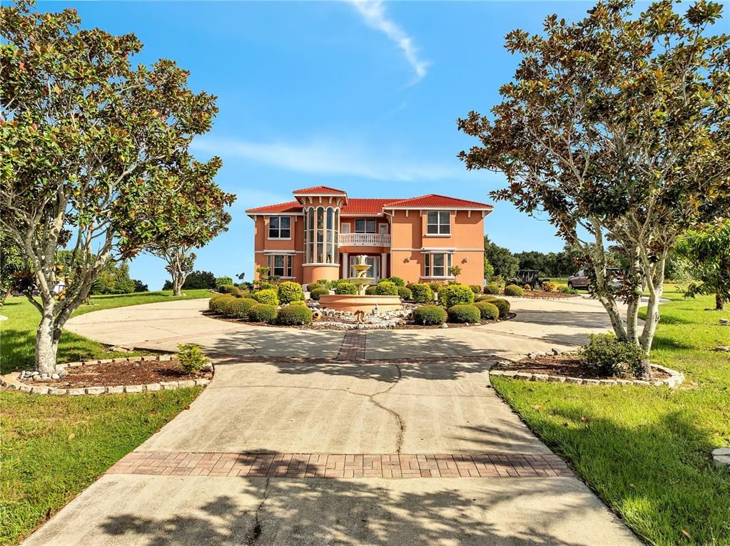Backyard, Exterior, Facade, Brick Facade, Mediterranean