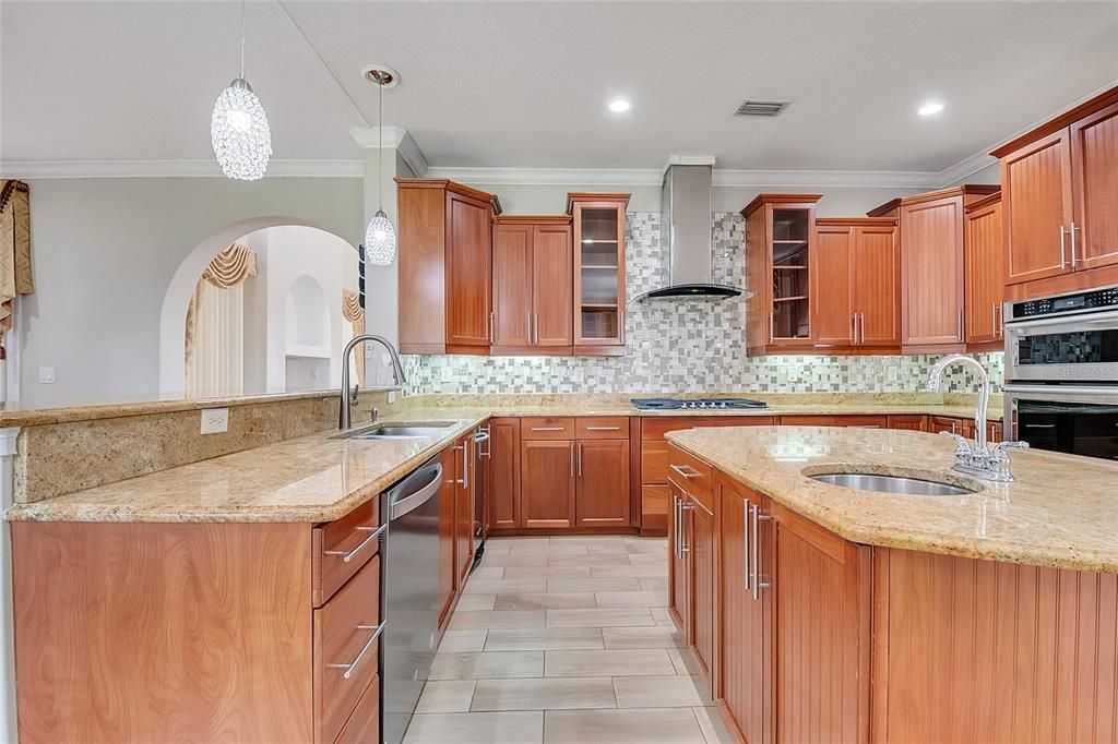 Interior, Kitchen, Pendant Lights, Recessed Lighting, Stainless Steel Appliances