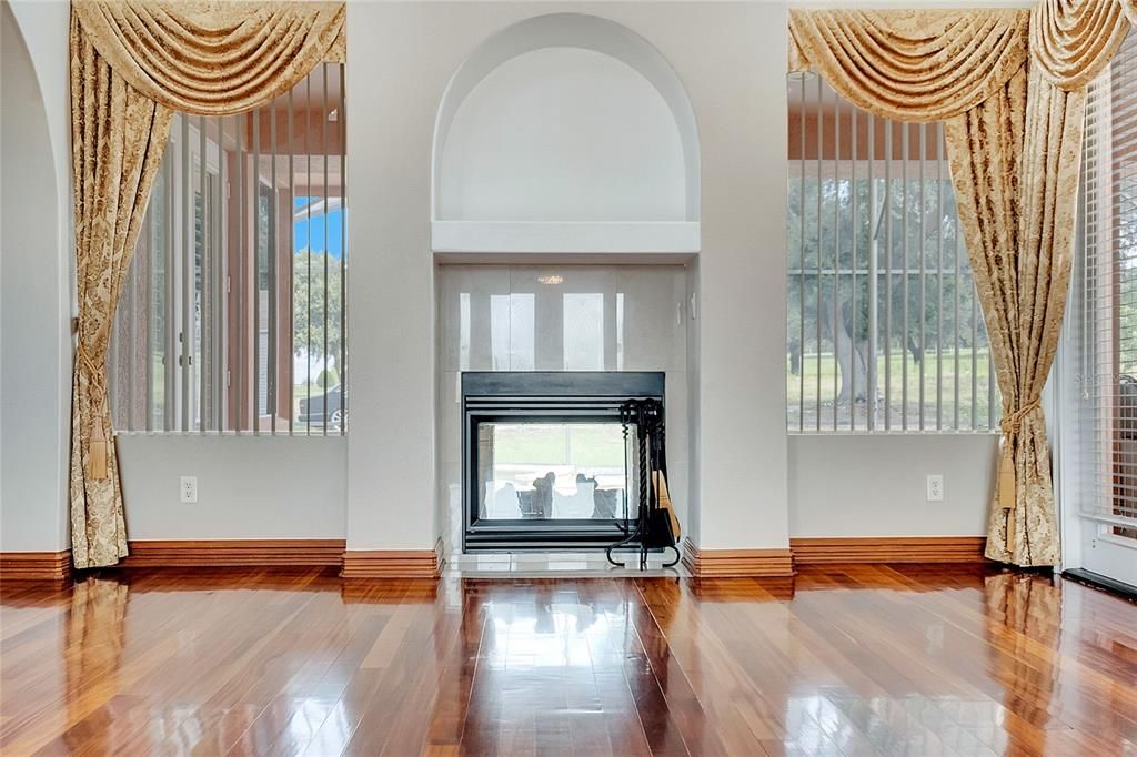 Fireplace, Interior, Wood Texture Flooring