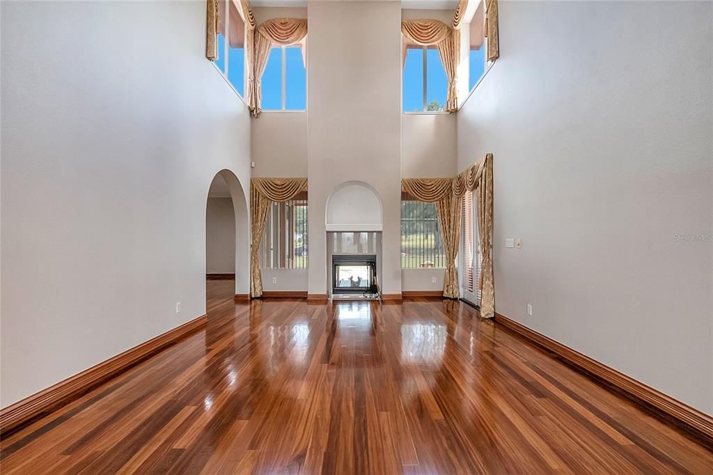 Empty room, Fireplace, Interior, Wood Texture Flooring