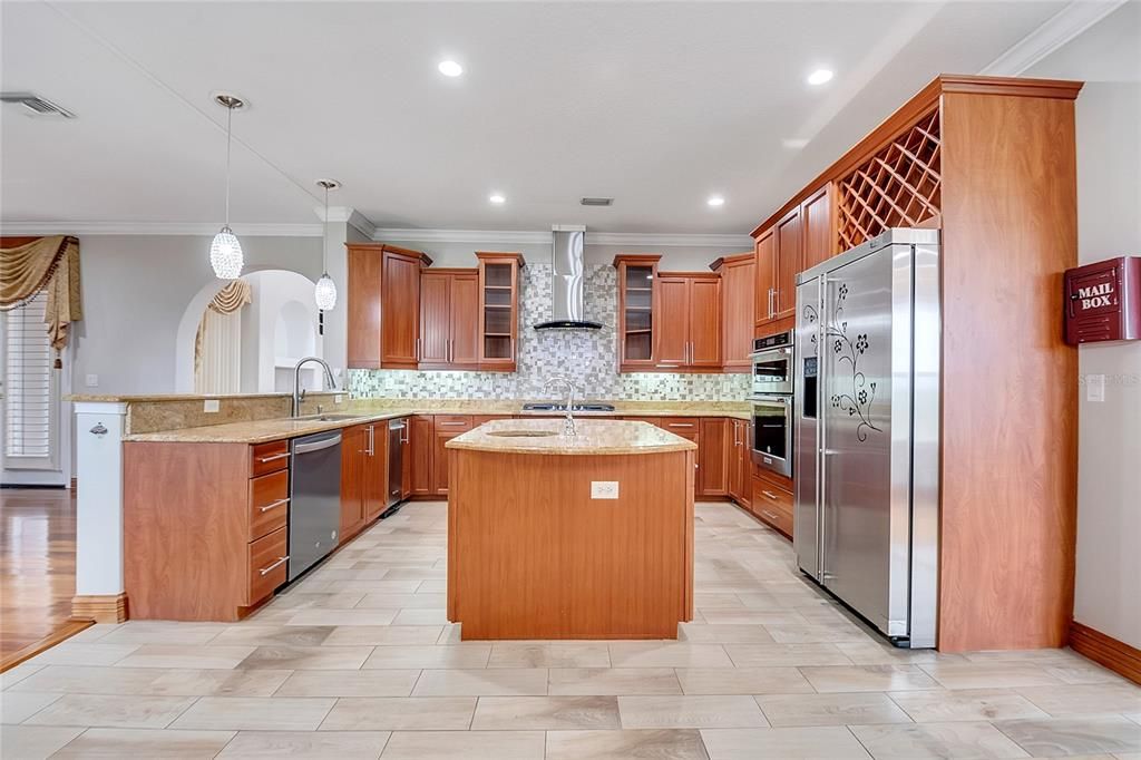 Interior, Kitchen, Pendant Lights, Recessed Lighting, Stainless Steel Appliances
