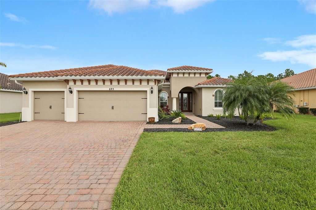Attached, Backyard, Exterior, Facade, Mediterranean