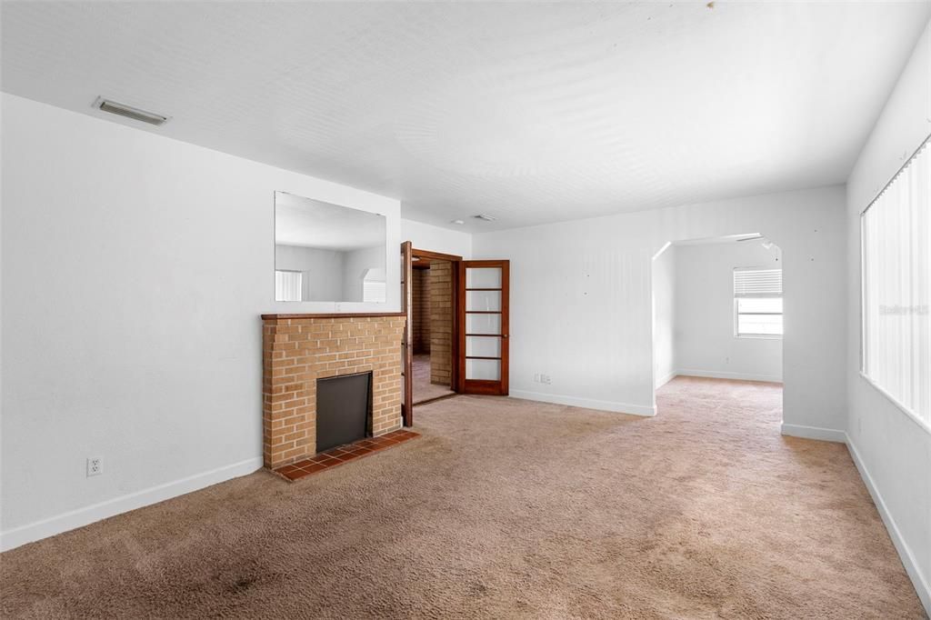 Empty room, Fireplace, Interior