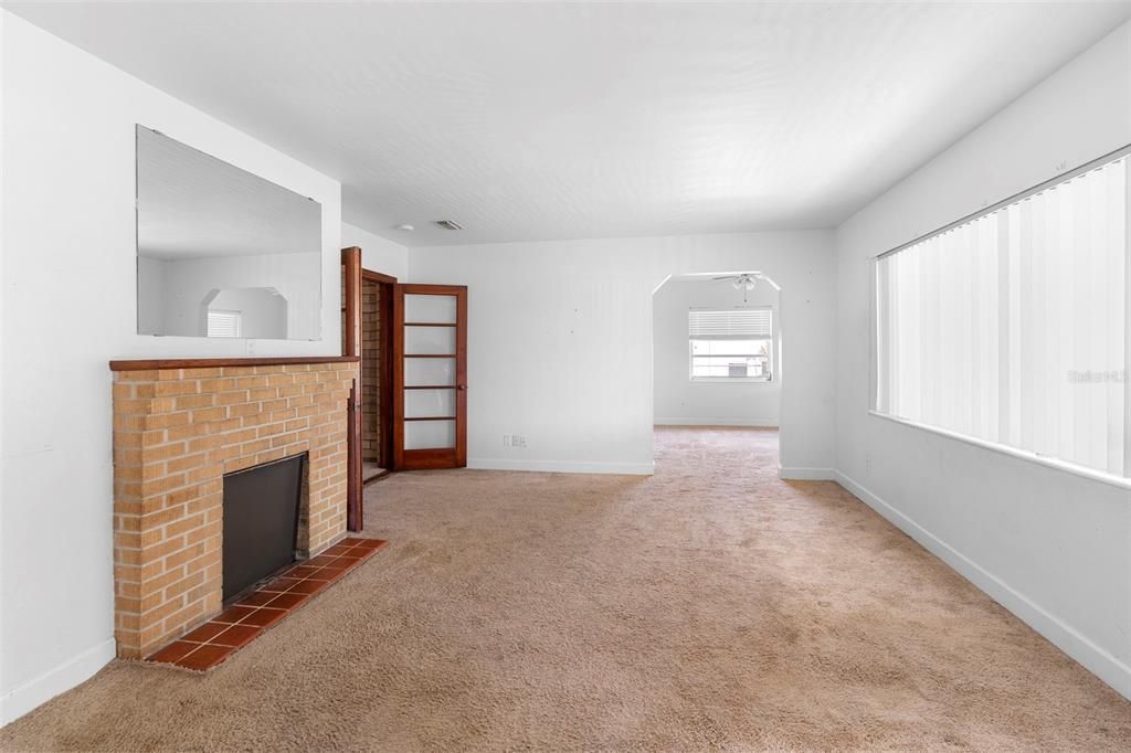 Empty room, Fireplace, Interior