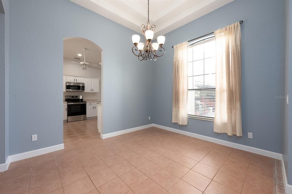 Chandelier, Empty room, Interior, Kitchen, Stainless Steel Appliances