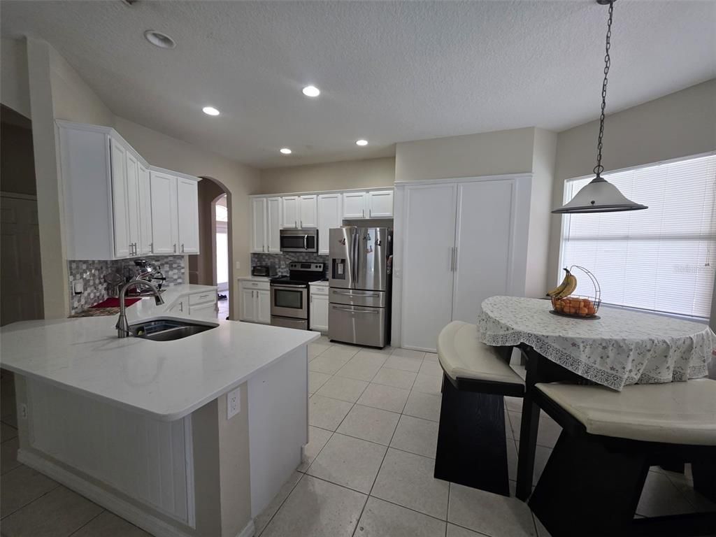 Interior, Kitchen, Pendant Lights, Recessed Lighting, Stainless Steel Appliances
