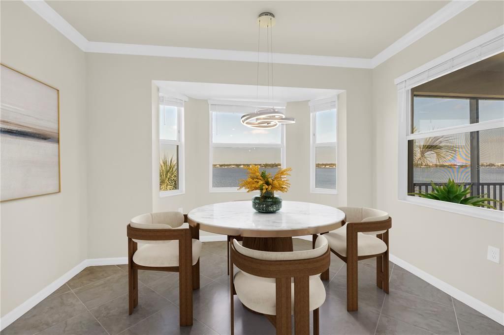 Dining room, Interior, Pendant Lights, Water