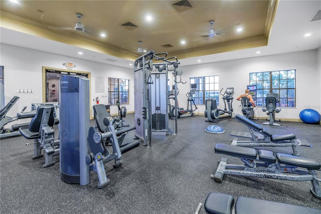 Fitness Equipment, Gym, Interior, Recessed Lighting