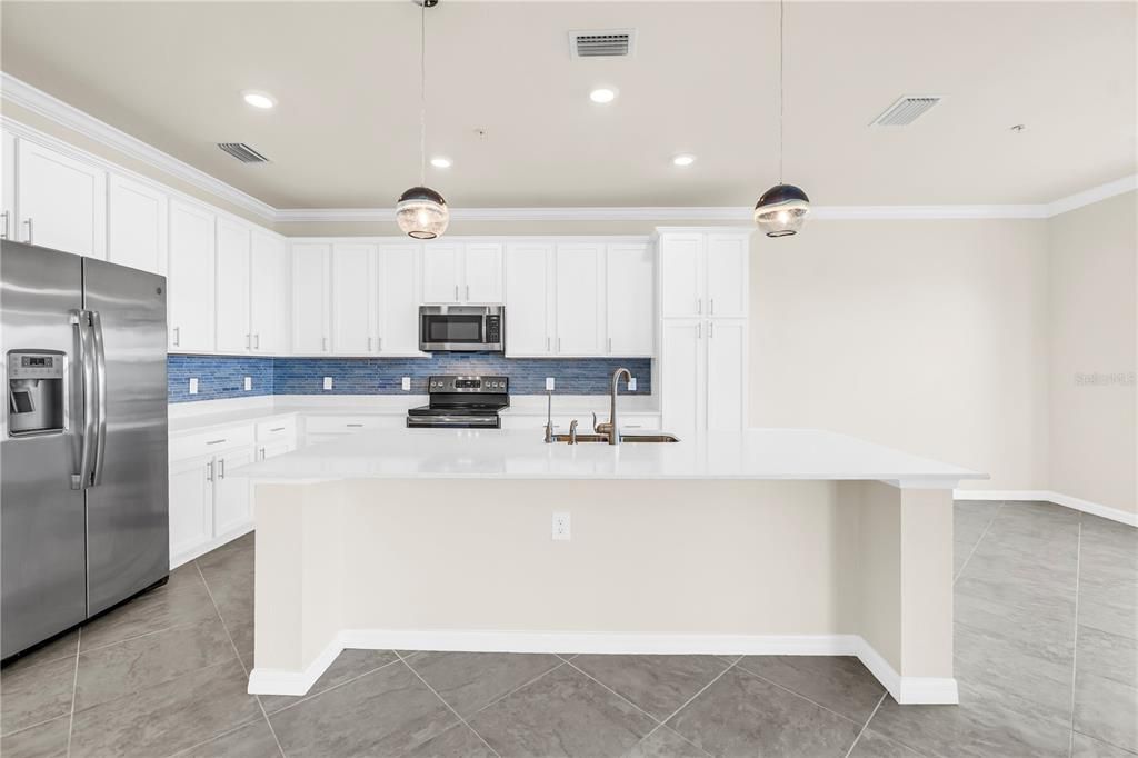 Interior, Kitchen, Pendant Lights, Recessed Lighting, Stainless Steel Appliances