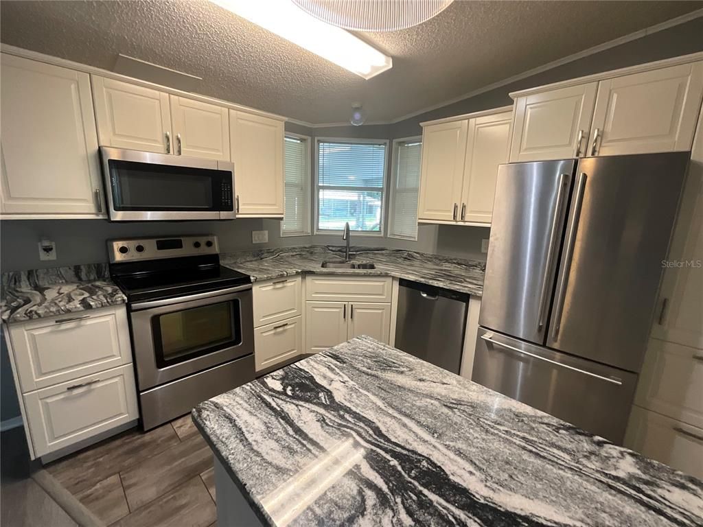 Interior, Kitchen, Stainless Steel Appliances, Wood Texture Flooring