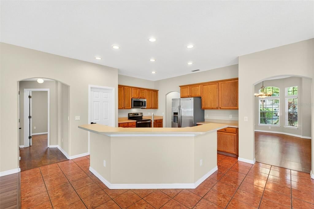 Interior, Kitchen, Recessed Lighting, Stainless Steel Appliances