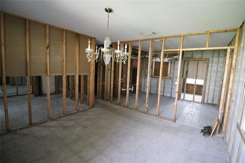 Chandelier, Empty room, Interior