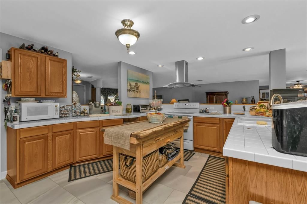 Interior, Kitchen, Recessed Lighting, Tile Countertops