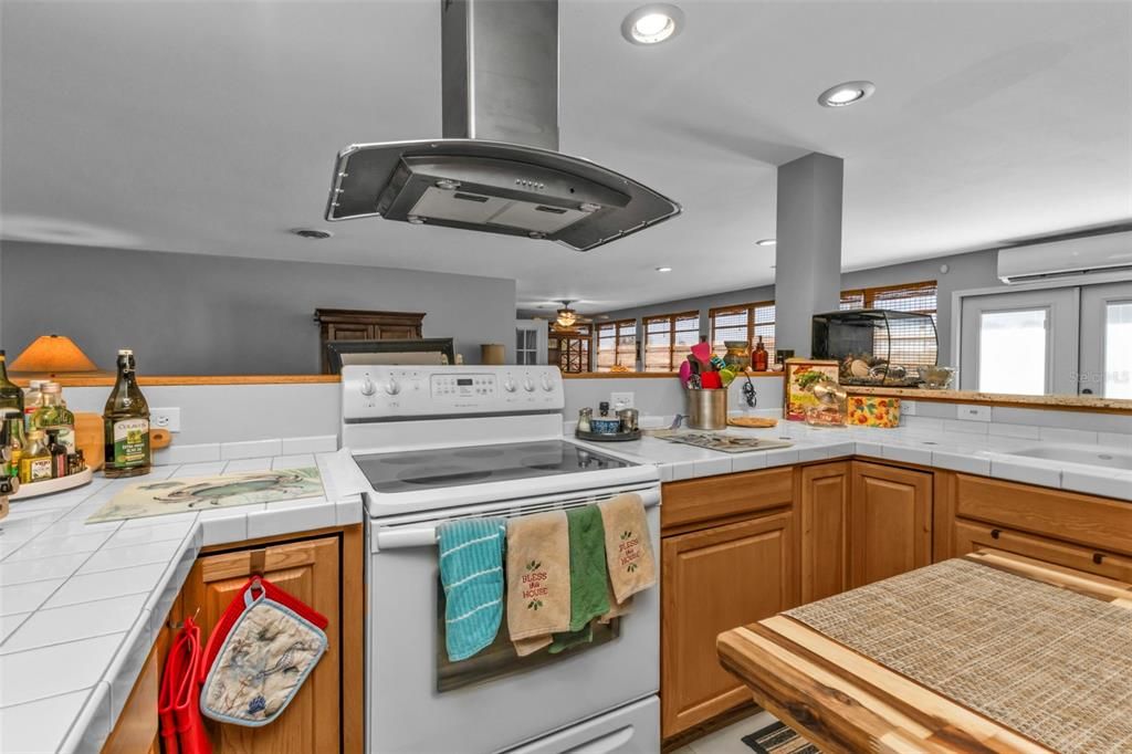 Interior, Kitchen, Recessed Lighting, Tile Countertops