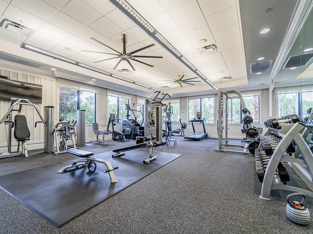 Fitness Equipment, Gym, Interior, Recessed Lighting