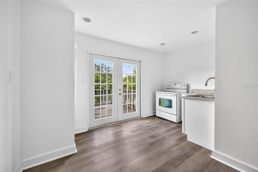 Interior, Kitchen, Recessed Lighting, Wood Texture Flooring