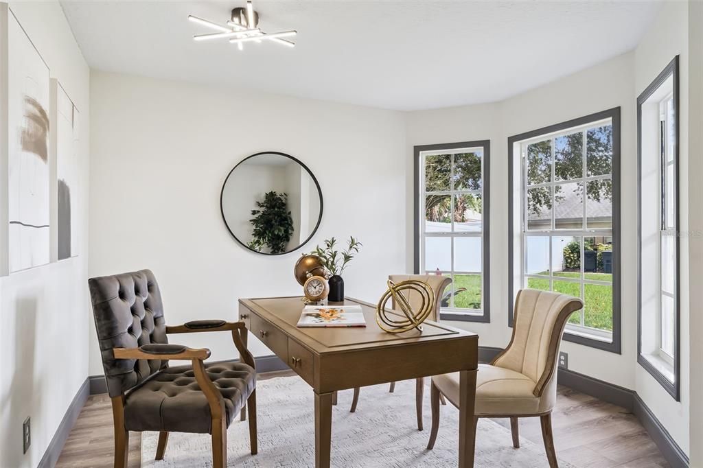 Home Office, Interior, Wood Texture Flooring