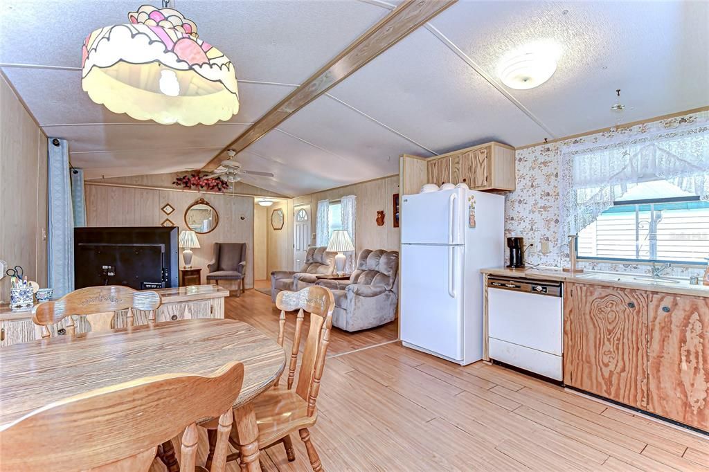 Dining room, Interior, Kitchen, Living room, Wood Texture Flooring