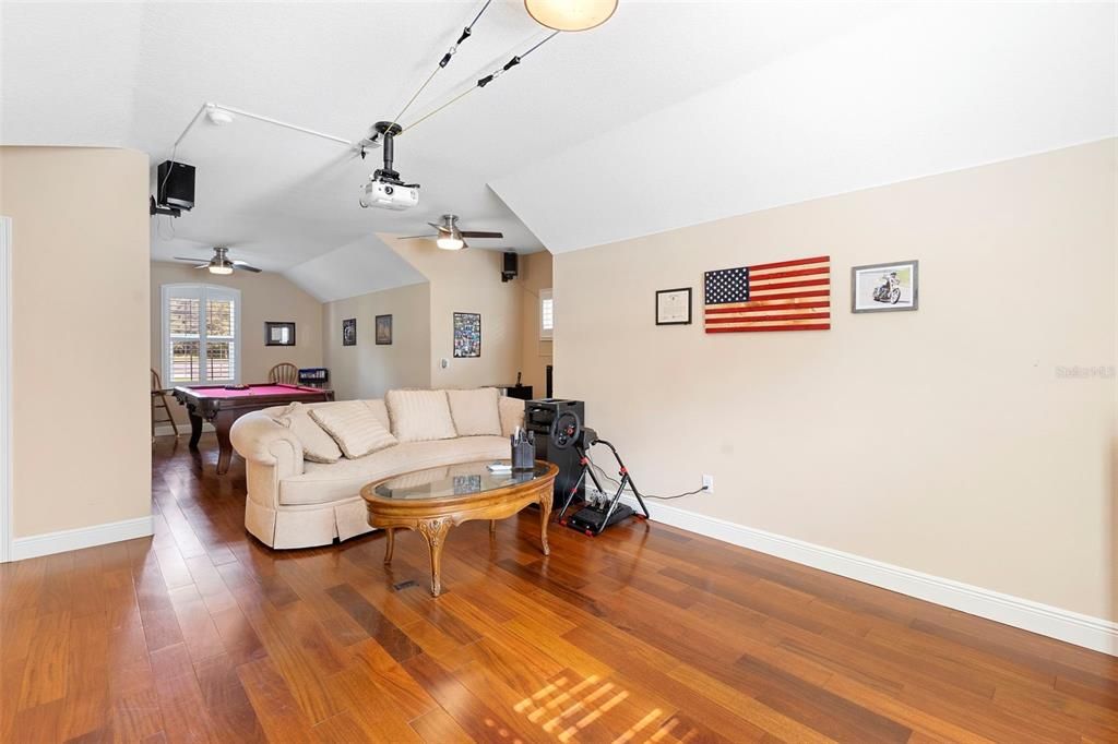 Billiard Table, Game Room, Interior, Wood Texture Flooring