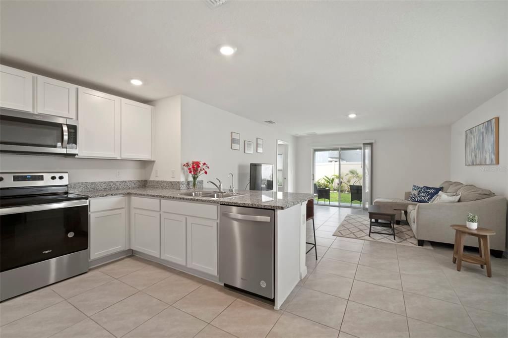 Interior, Kitchen, Living room, Recessed Lighting, Stainless Steel Appliances
