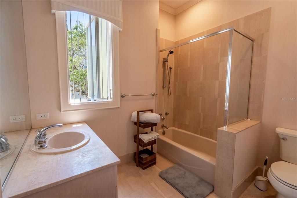 Bathroom, Glass Shower, Interior, Wood Texture Flooring
