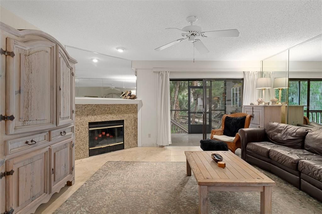 Fireplace, Interior, Living room, Recessed Lighting