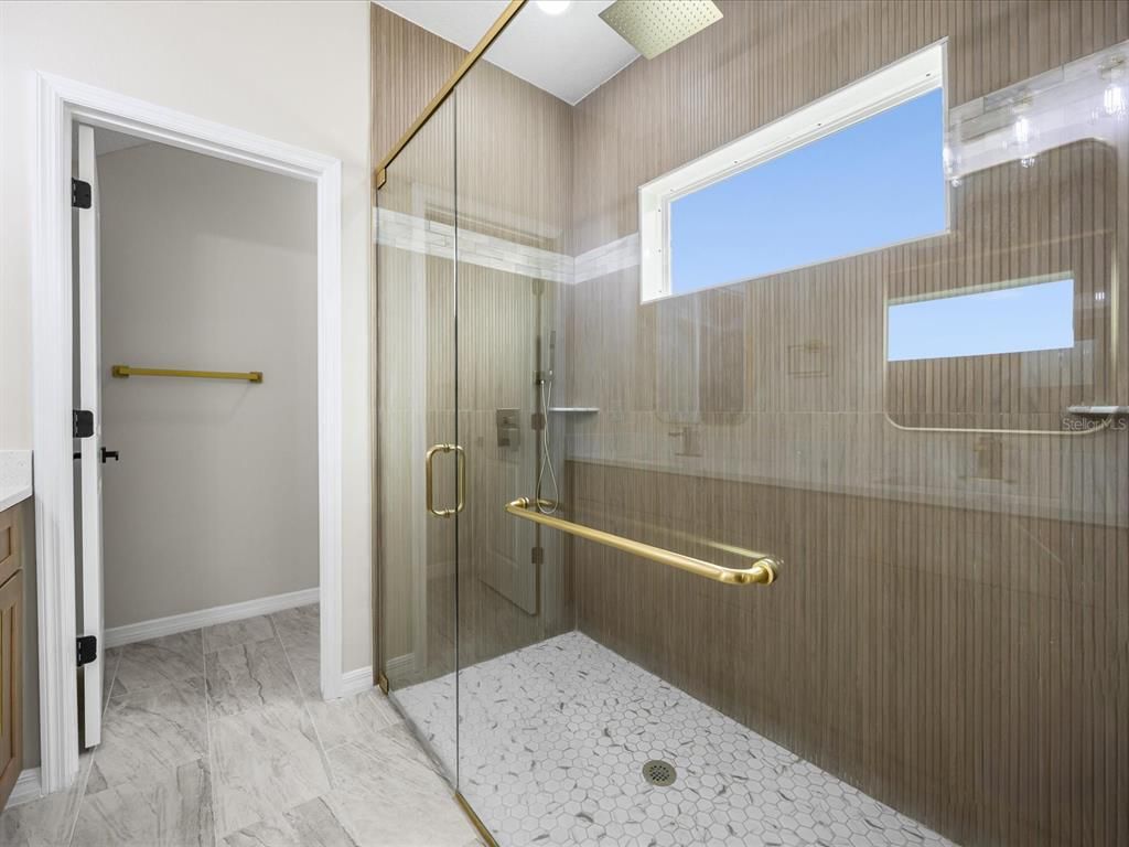Bathroom, Glass Shower, Interior, Marble