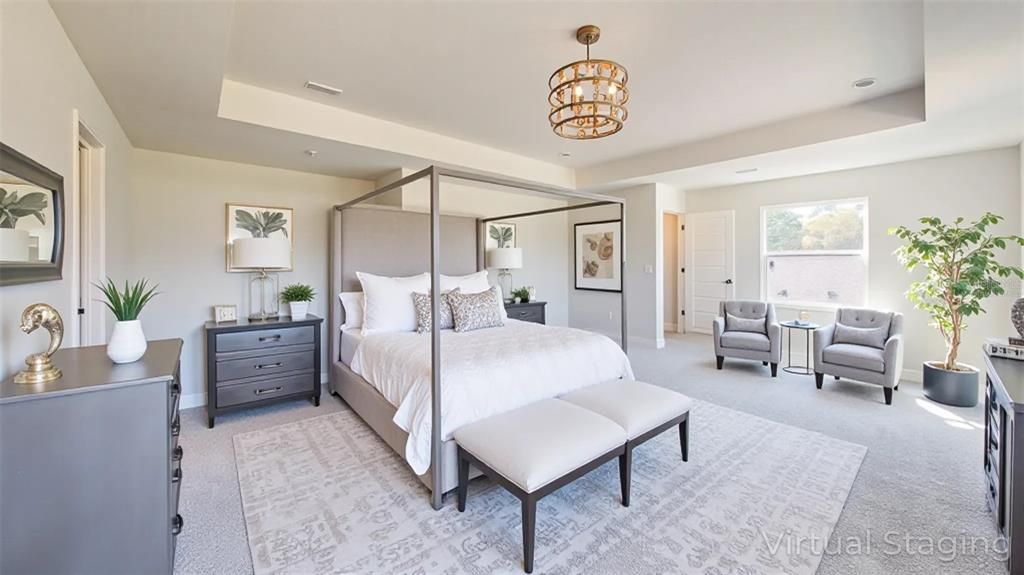 Bedroom, Chandelier, Interior, Recessed Lighting