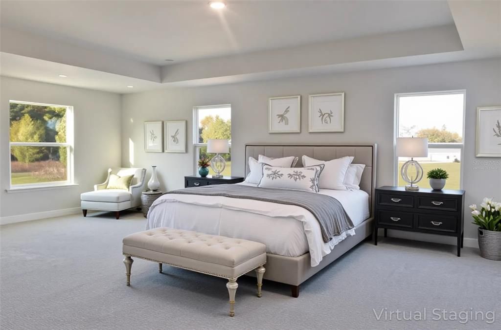 Bedroom, Interior, Recessed Lighting
