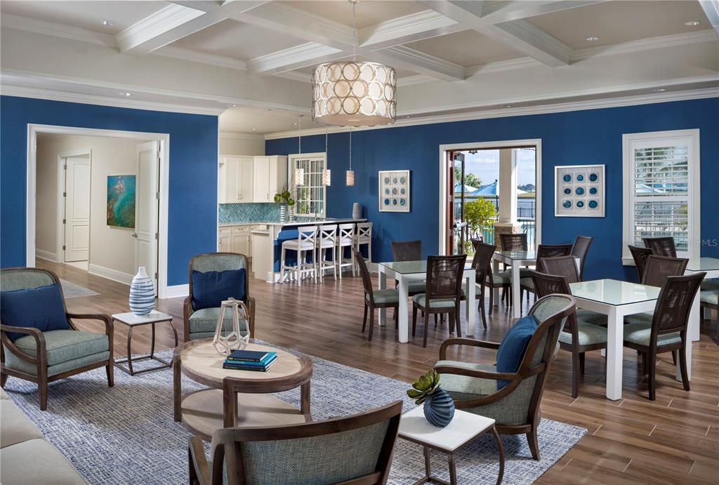 Dining room, Interior, Kitchen, Living room, Recessed Lighting, Wood Texture Flooring