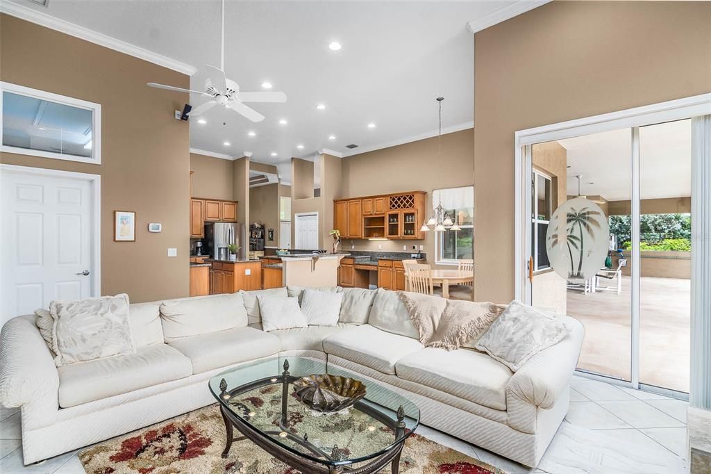 Dining room, Interior, Kitchen, Living room, Marble, Pendant Lights, Recessed Lighting, Stainless Steel Appliances