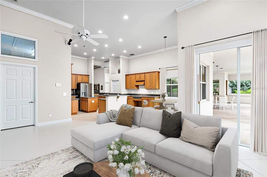 Interior, Kitchen, Living room, Pendant Lights, Recessed Lighting, Stainless Steel Appliances