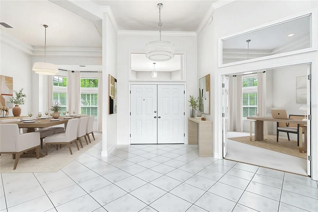 Dining room, Interior, Pendant Lights, Recessed Lighting